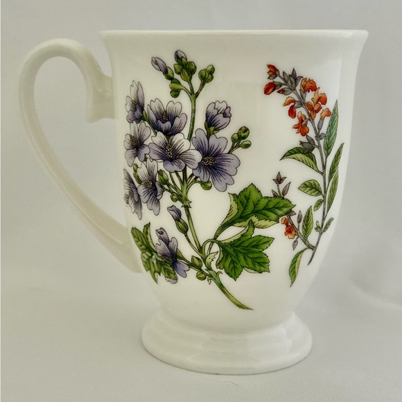 STECHCOL Coastline Imports Coffee Mug Cup Purple Orange Flower Gracie Bone China - Picture 3 of 6